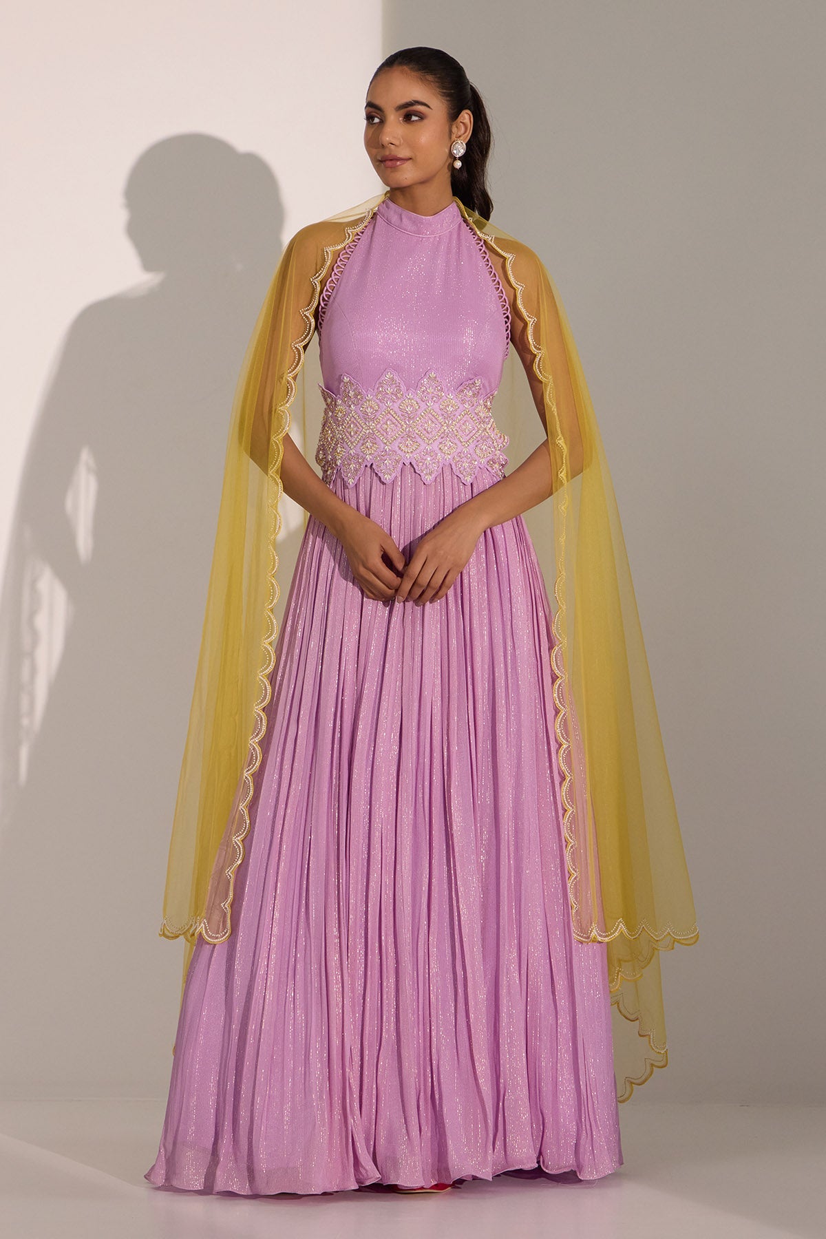 Buy Lilac Embroidered Anarkali Set by Nitisha Kashyap for women online at ScrollnShops